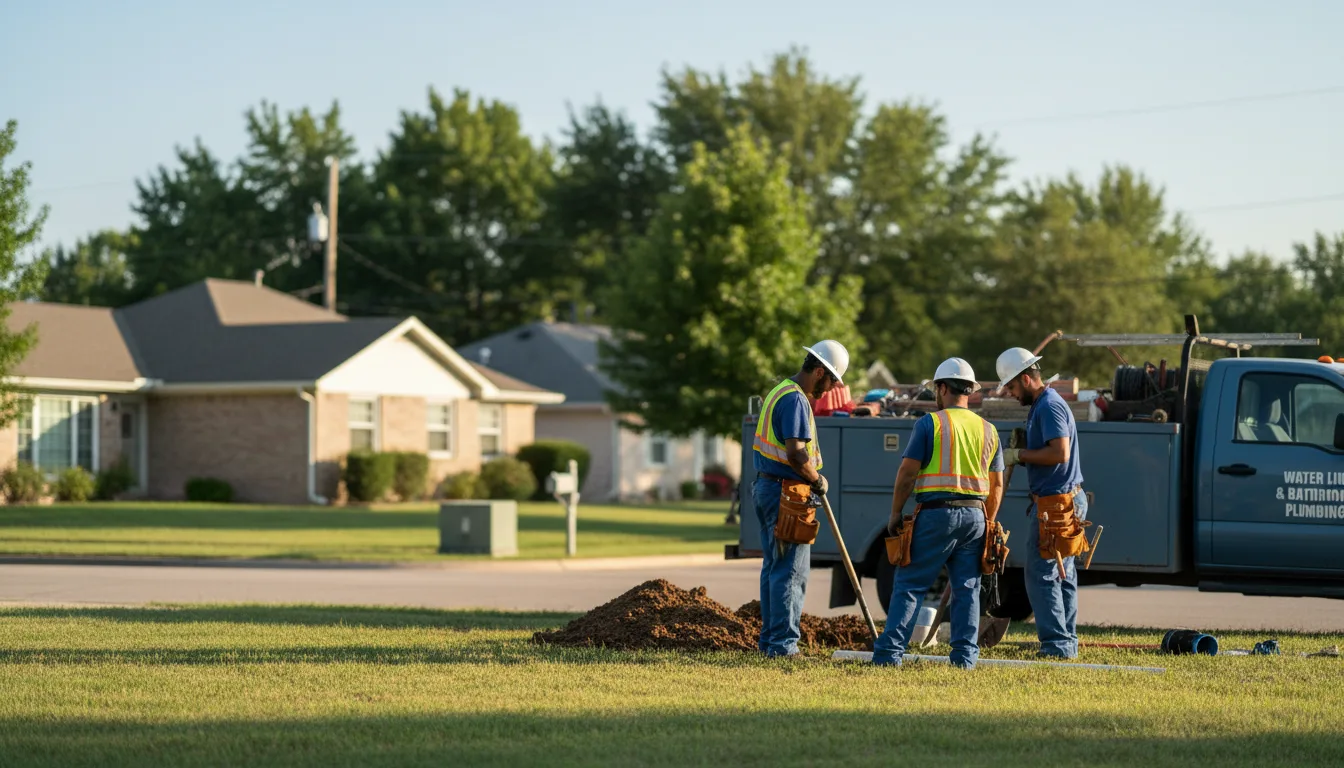 Residential water line and bathroom plumbing service in Blue, AZ